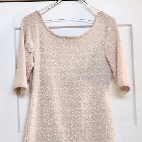 Forever21 Off White Midi Dress, with Sequins, low back, lined, never worn. - Picture 1 of 4